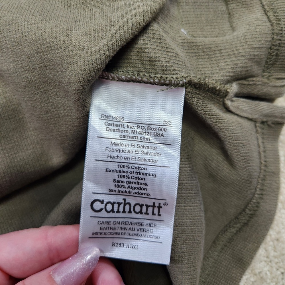 Vintage Carhartt Shirt Men Large Tall Thermal Waffle Knit Workwear Green Y2K - Picture 8 of 10